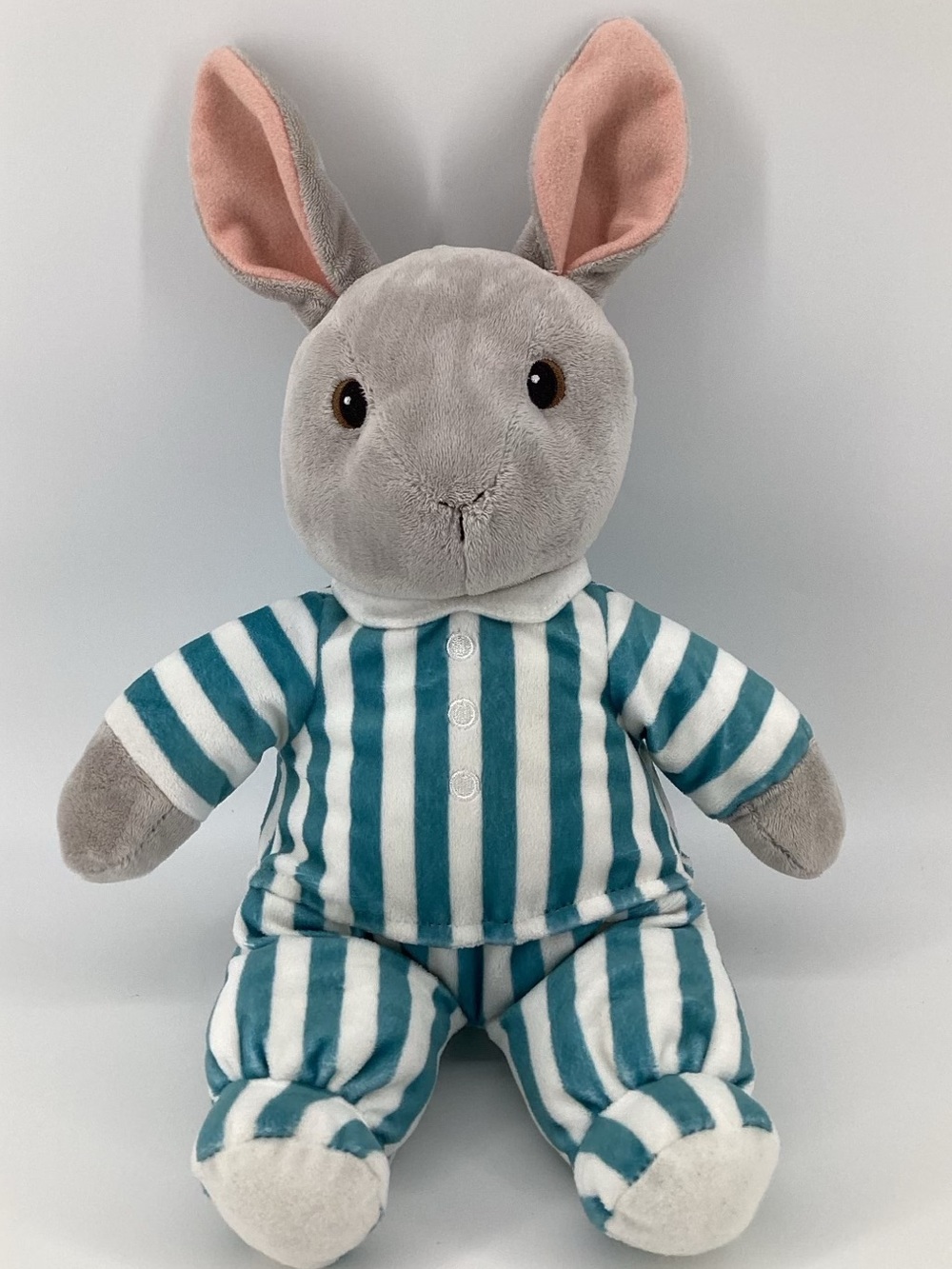 Kohl's Cares Retired Goodnight Moon bunny Rabbit Blue Striped Pajamas PJs Plush